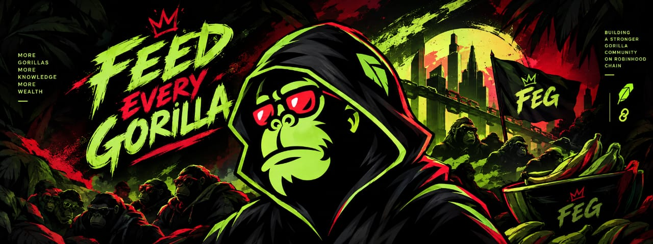 Illustrated gorilla in a hoodie, the FEG mascot